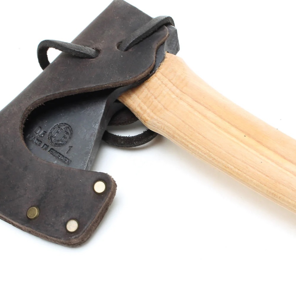 Hults Bruk Swedish Hand-Forged Axe NEW Unused w Leather Sheath | Made in Sweden